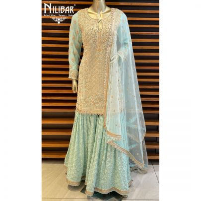 Mint Green Georgette Heavy Suits