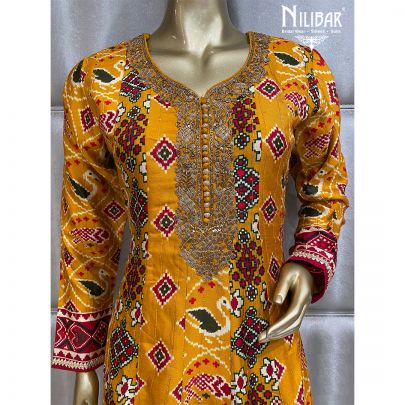 Mustard Silk Anarkali Suit