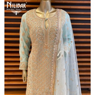 Mint Green Georgette Heavy Suits