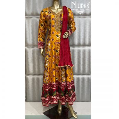 Mustard Silk Anarkali Suit