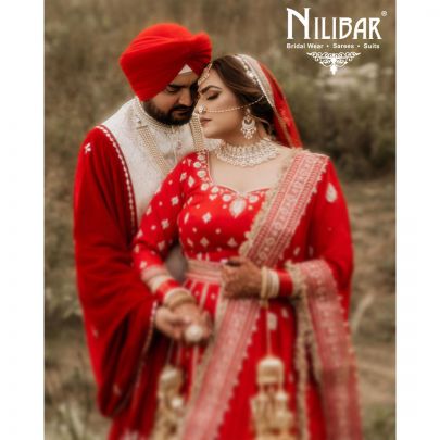 Candy Red Silk Bridal Lehenga