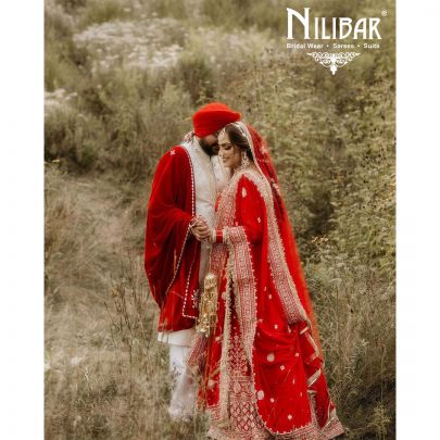 Candy Red Silk Bridal Lehenga