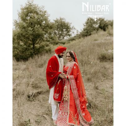 Candy Red Silk Bridal Lehenga