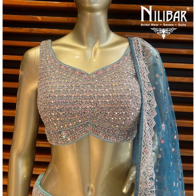 Ice Blue  Net Lehenga