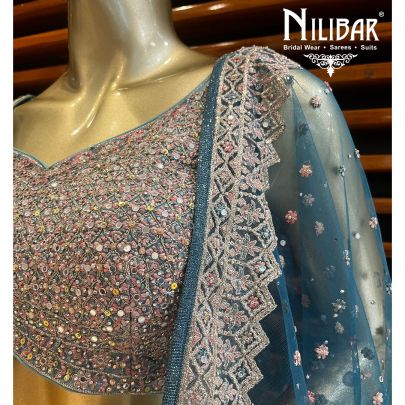 Ice Blue  Net Lehenga