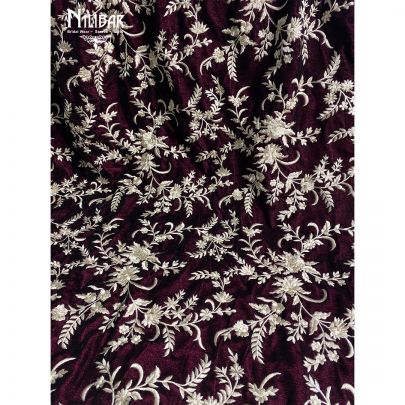 Granet Pink  Velvet Parsi Dupatta