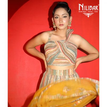 Multicolor Georgette Lehenga