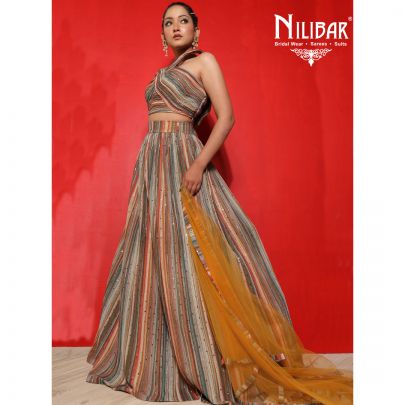 Multicolor Georgette Lehenga