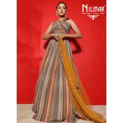 Multicolor Georgette Lehenga
