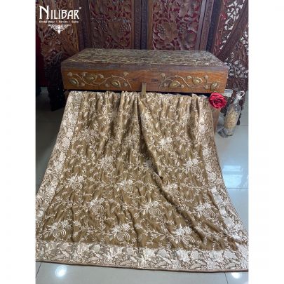 Tortilla Brown Velvet Parsi Dupatta