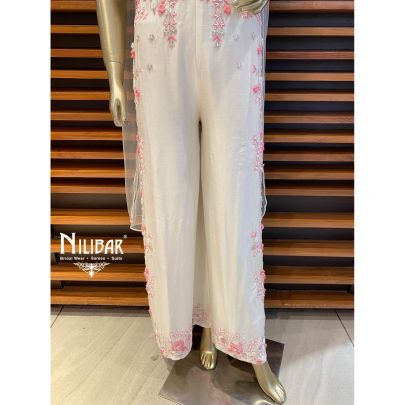 White Silk and  Net JumpSuit