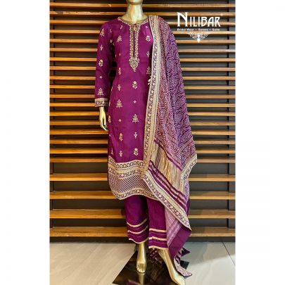 Pastel Pink  Georgette and Organza Palazzo SUit