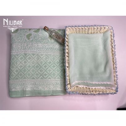 Seafoam Green Cotton Unstitched Suit