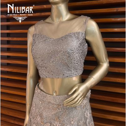 Grey Georgette Lehenga