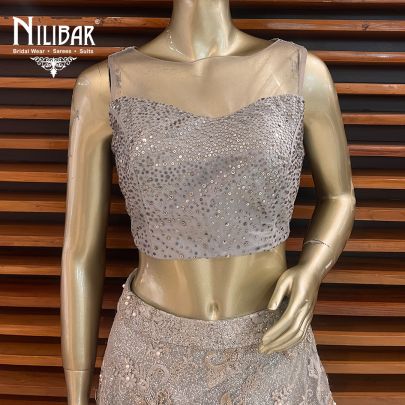 Grey Georgette Lehenga