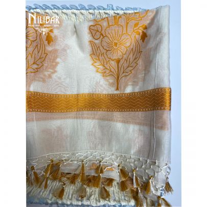 Ivory Chanderi Cotton Unstitched Suit