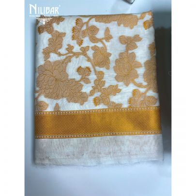 Ivory Chanderi Cotton Unstitched Suit
