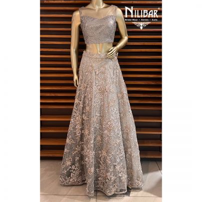Grey Georgette Lehenga