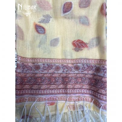 Light Yellow organic Cotton Unstitched Suit