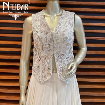 Frost White Georgette Lehenga