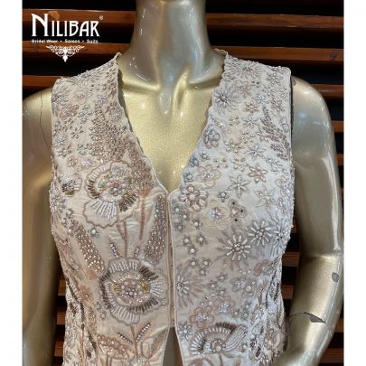Frost White Georgette Lehenga