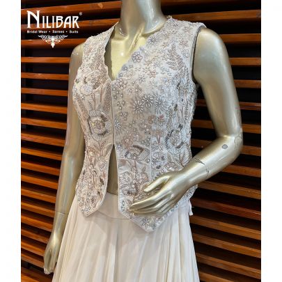 Frost White Georgette Lehenga
