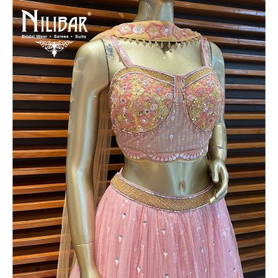 Rose Pink Georgette and Net Lehenga
