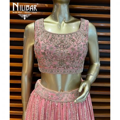 Baby Pink Georgette and Net Lehenga