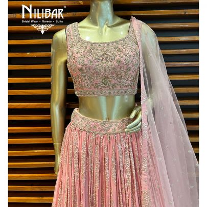 Baby Pink Georgette and Net Lehenga