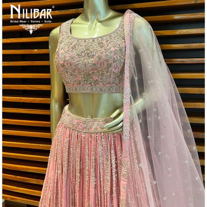 Baby Pink Georgette and Net Lehenga