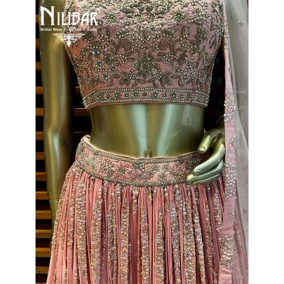 Baby Pink Georgette and Net Lehenga