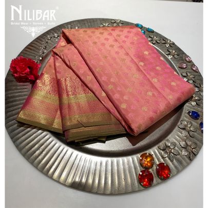 Rose Pink Silk Banarasi Saree