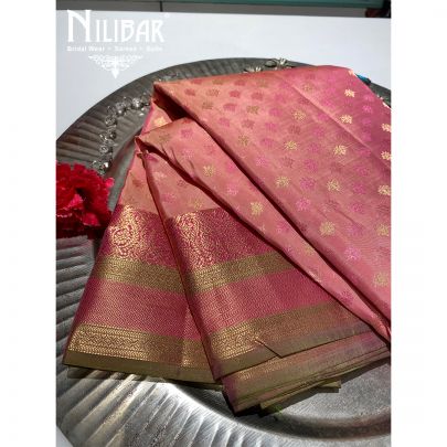 Rose Pink Silk Banarasi Saree