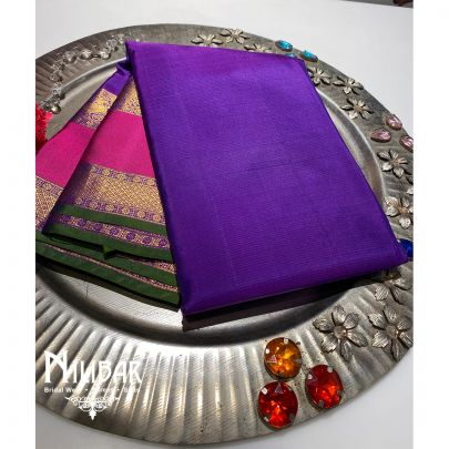Violet Silk Banarasi Saree