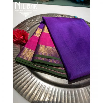 Violet Silk Banarasi Saree