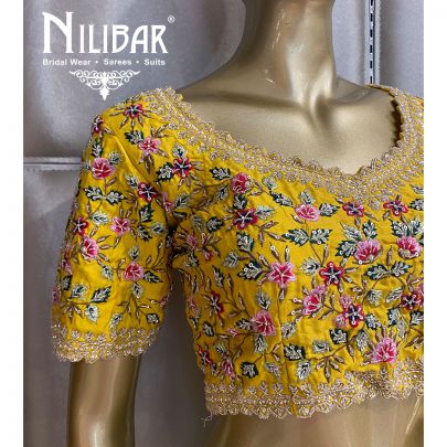 Lemon Yellow Net Saree