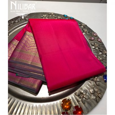 Hot Pink Silk Banarasi Saree