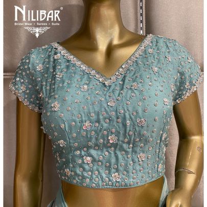 Sky Blue Organza Saree