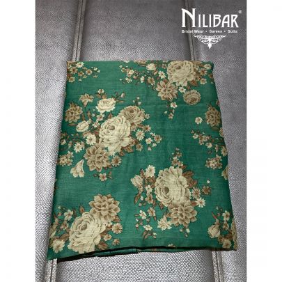 Hunter Green Maheshwari Silk Unstitched Suit