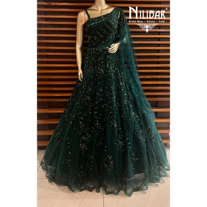 Forest Green Net Gown