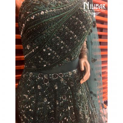 Forest Green Net Gown