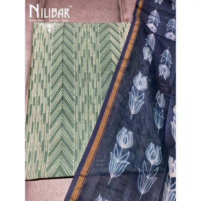Pistachio Maheshwari Silk Unstitched Suit