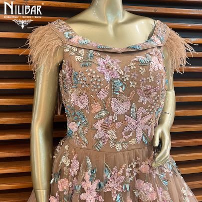 Watermelon Pink Net Gown
