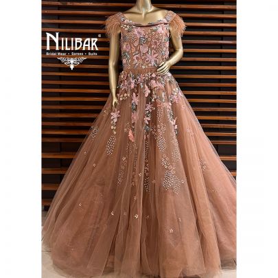 Watermelon Pink Net Gown
