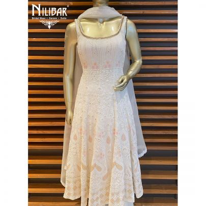 Salt White  Georgette Anarkali