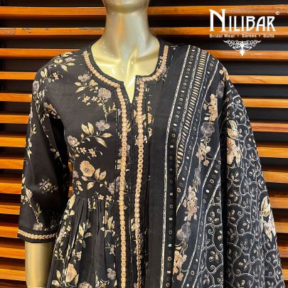 Black Cotton Suit Set