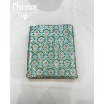 Olive Green Banarasi Silk and Chiffon Unstitched Suit
