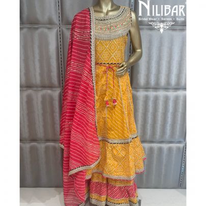 Yellow Magenta Cotton Suit