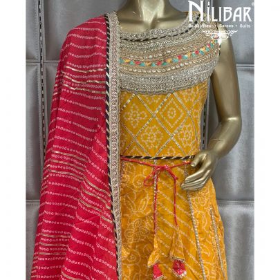 Yellow Magenta Cotton Suit