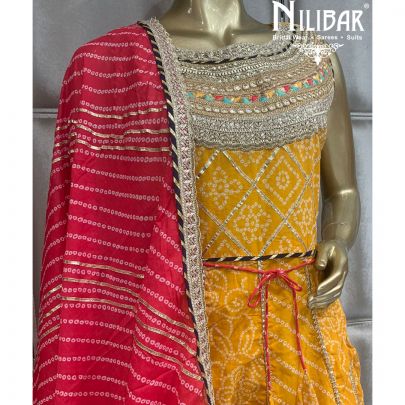 Yellow Magenta Cotton Suit